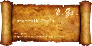 Marencsik Zsolt névjegykártya